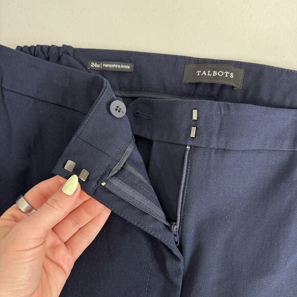 Talbots Womens Dress Pants 24W Blue Hampshire Straight Leg Ankle Trouser Career - Picture 12 of 15